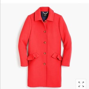 J.Crew Topcoat/Peacoat with ruffle pockets